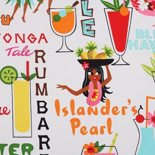 HLQON 100% cotton sateen Tropical style song and dance party fabric for DIY sewing clothing upholstery women wedding dress