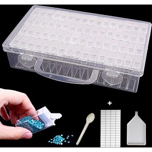 Diamond Painting Storage Containers, Portable Bead Storage Container 64 Gird Diamond Painting Art Kits Accessories (Storage Box)