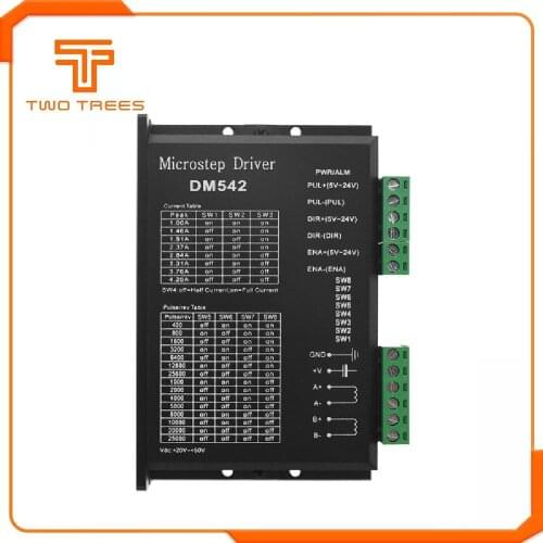 Stepper Motor Controller DM542 4.2A 2-phase Digital Stepper Motor Driver 18-48 VDC Max 4.2A for 3D printer 57 86 Series Motor