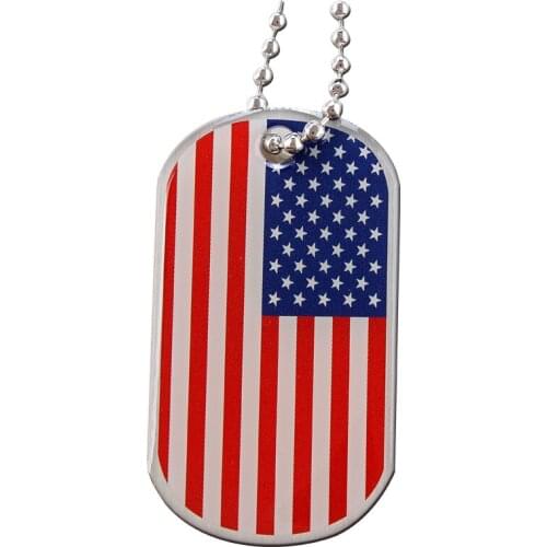 Factory Price Metal Printing USA Flag Military Dog Tag Pendant