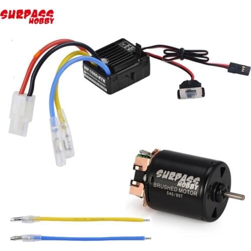 Rc 540 21T 27T 35T 45T 55T 80T Brush Motor With WP-1060-RTR 60A Waterproof ESC for RC Car Rock Crawler