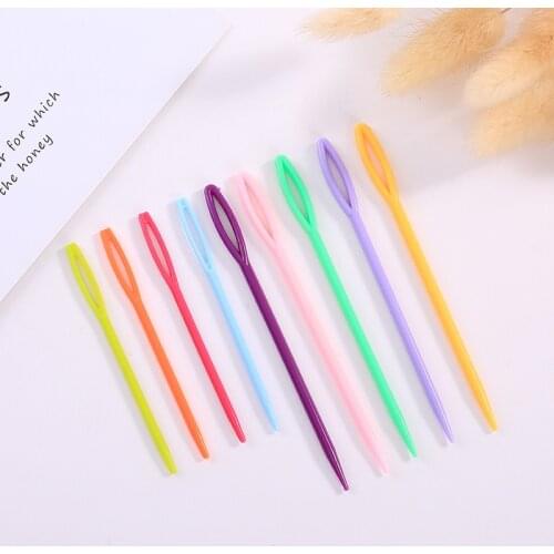 Hot 20Pcs 7cm 9cm Multicolor Plastic Sewing Machine Wool Yarn Knitting Punch Needles Set DIY Crafts Accessories