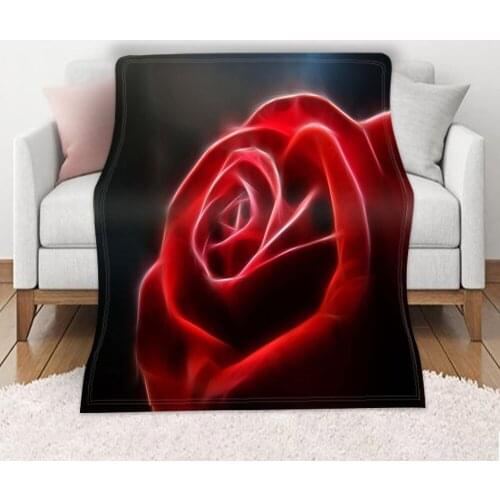 3D Rose Blanket Valentines Day Fashion Romantic Flower Summer Throw Bed Bedspread Office Nap Car Sofa Girl Gift Home Decoration