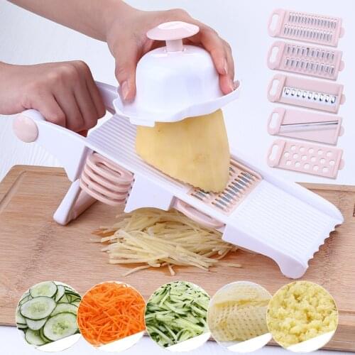 Vegetable Cutter Carrot Peeler Grater Slicer Shredders With 5 Blade Multi-function Kitchen Manual Vegetables Onion Kitchen Tools