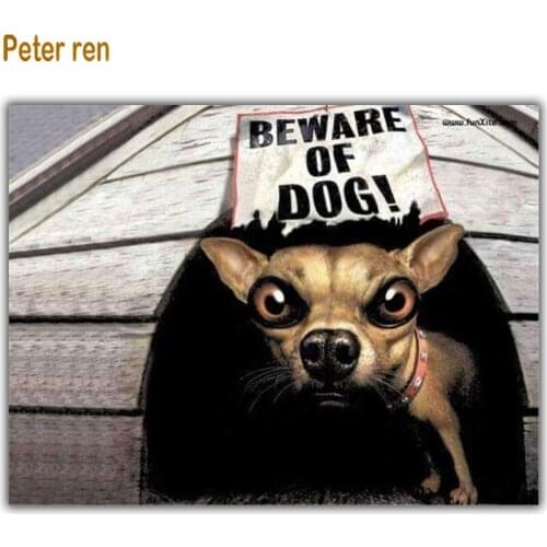 Peter ren Diy Diamond painting cross stitch Animal puppy 5d Square\Round mosaic Rhinestones Crafts Full embroidery Beware of dog