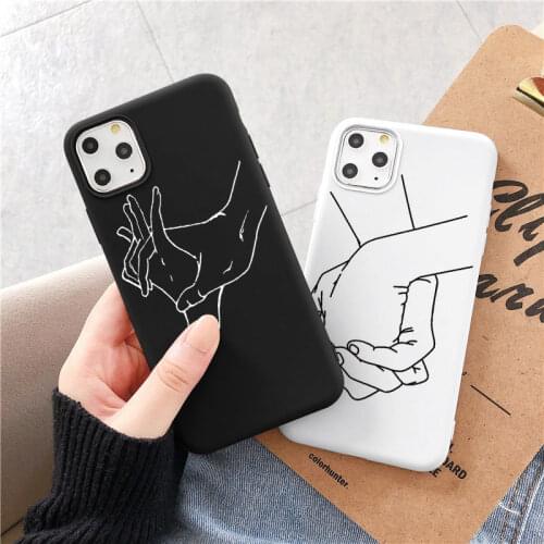 Lover Hand Line Simple Phone Cover For iPhone 12 Mini 11 Pro Max X XS Max XR 7 8 7Plus 8Plus 6S SE 2020 Soft Silicone Case Funda