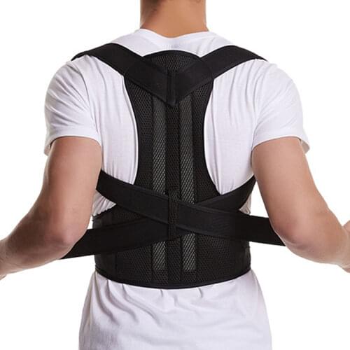 Adult Adjustable Straight Back Posture Corrector Shoulder Lumbar Brace Spine Support Belt Corset Correction Body with Plate