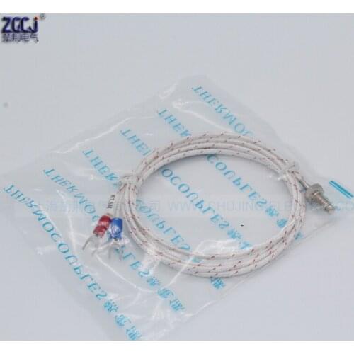 0-400 degrees M6 thread Screws K type thermocouple temperature sensor with 1.5m white cable from factory