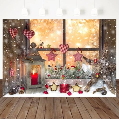 Christmas Window Decor Photography Backdrops Snowflake Bokeh Newborn Baby Kids Backdrop Toy Indoor Photo Background