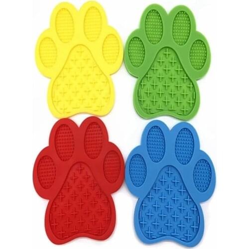 Pet Dog Lick Pad Dog Paw Silicone Lick Mat Sucker Food Feeder Bathing Distraction Training Sucker Plate Pet Supplies