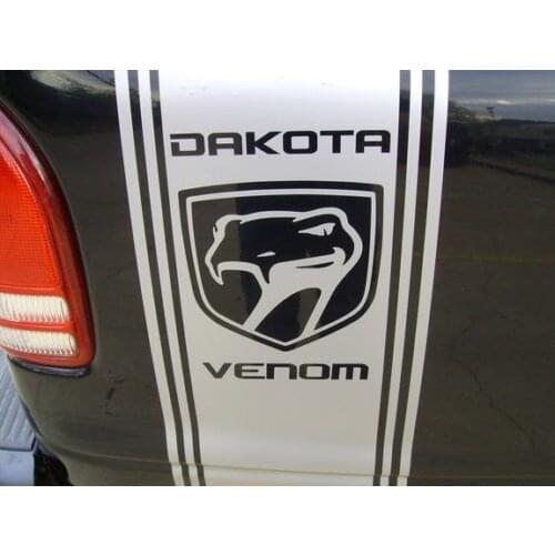 For 2 Truck vinyl Sticker venom Graphics stripes Dodge Dakota rear bed logo rt