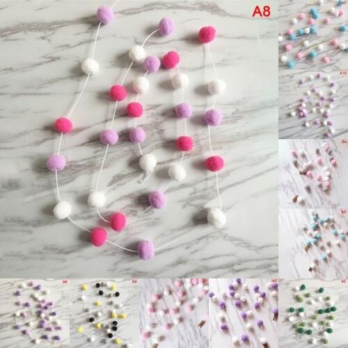 Felt Ball String Ornament Girls Room Decor Hair Ball Hanging Pendant For Nursery Decor Garland Pom Nordic Style Kids Decoration