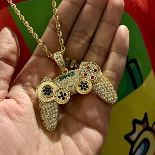 High Quality Gamepad Pendant Necklace For Men Punk Jewelry Rapper Hip-Hop Necklace Party Game Controller Handle Jewelry Gift Bff