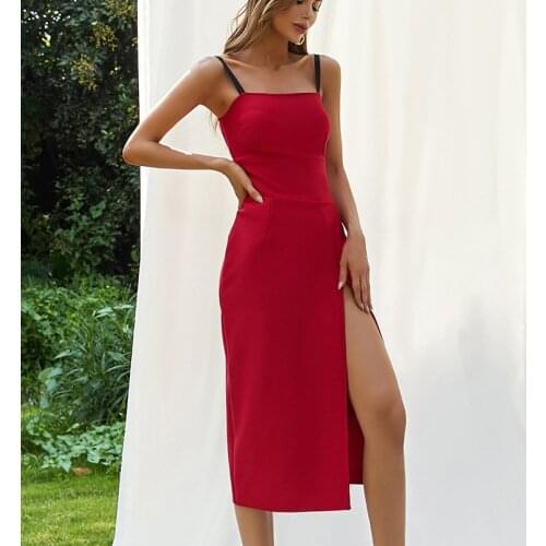 Camisole Bandage Dress Sexy Empire High Split Bodycon Ladies Outfits New Fashion Sleeveless Party Festival Dresses Vestidos