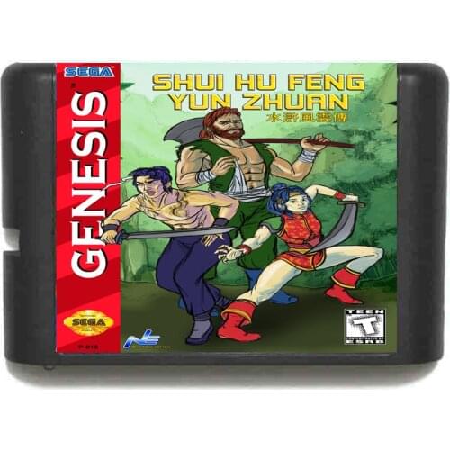 Shui Hu Feng Yun Zhuan 16 bit MD Game Card For Sega Mega Drive For Genesis