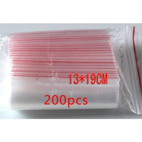 200pcs 13x19cm pe transparent travel gift packaging bags plastic bag for necklace/jewelry diy custom ziplock clear self seal bag