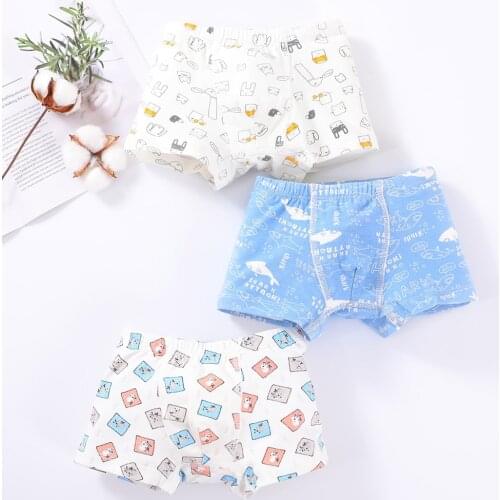3pcs/lot Cotton Boys Underwear Cartoon Kids Underpants High Quality Breathable Children Panties 2-6T