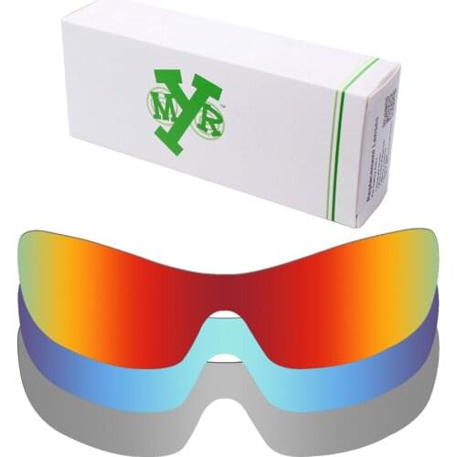 3 Pieces Mryok Anti-Scratch POLARIZED Replacement Lenses for-Oakley Antix Sunglasses Ice Blue & Silver Titanium & Fire Red