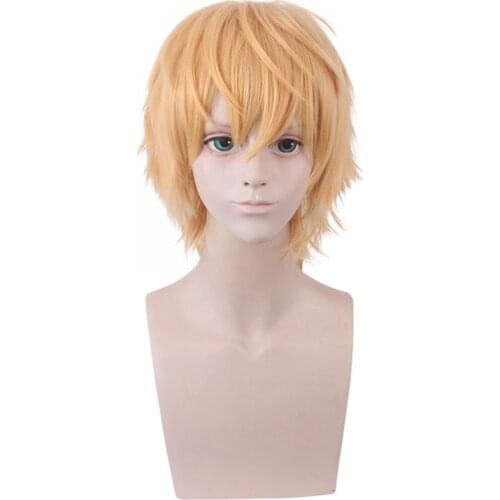 35cm Anime Toilet-bound Hanako-kun Minamoto Kou Wig Cosplay Wig Role Play Short Khaki