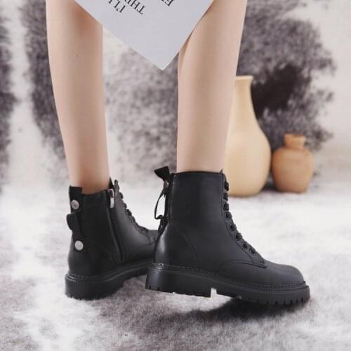 Martin Boots Korean Version of The School Wind Single Shoes British Retro Thick Bottom Locomotive Boots Shoes for Women