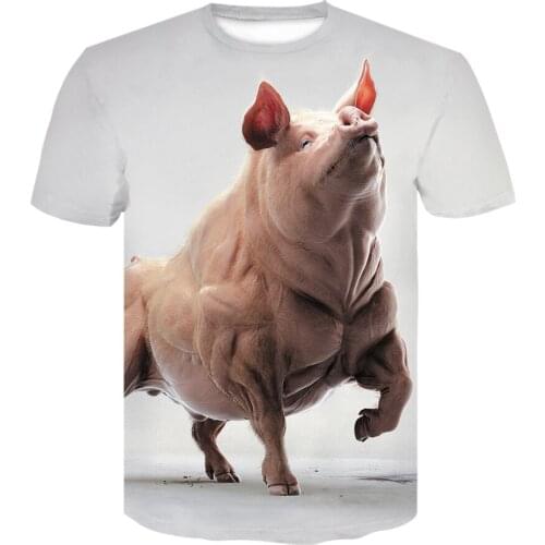 Brand design Mens T-shirt womens clothing 2021 Summer animal Pig 3d Printing streetwear harajuku t shirt Top Tees funny shirt