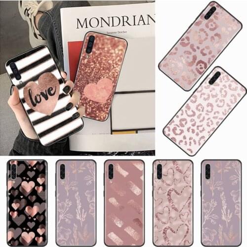 Gold Rose Glitter Love pattern Phone Case For Samsung galaxy A S note 10 7 8 9 20 30 31 40 50 51 70 71 21 s ultra plus