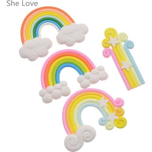 Chzimade 4 Pcs Rainbow Cloud Cake Topper Unique Cupcake Wrapper Wedding Party Birthday Decor