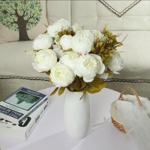 European core peony top grade simulation flower simulation flower set wholesale wedding decoration silk cloth 13 flowers/bunch