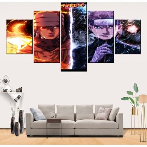 5 Piece Canvas Wall Art Prints Anime Poster Ninja Figure Modular Pictures Modern Living Home Decor Bedroom Decoration Paintings