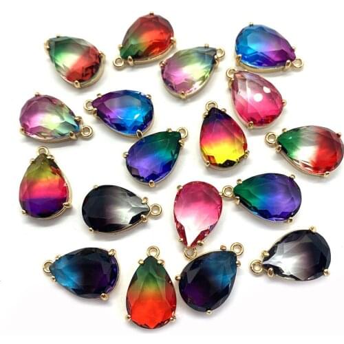 Classic Drop-shaped Fashion All-match Crystal Necklace Pendant Simple Temperament Female Crystal Accessories DIY Holiday Gift