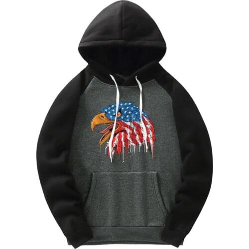 Oversized Animal Eagle Print Hoodie Men 2021 Autumn Winter Fleece Hoodies Sweatshirts Men Couple Harajuku Casual Tracksuit 4XL