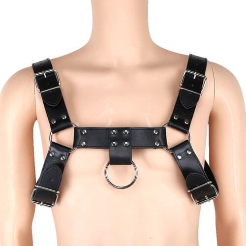 Mens Punk Leather Adjustable Body Chest Harness Belt Club Lingerie Costume