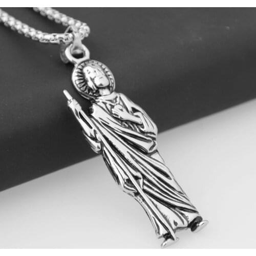 Never Fade 316L Stainless Steel Silver Color Mens Boys Jewelry Pendant Necklace With Free Box Link Chain 24inch Fashion Gift