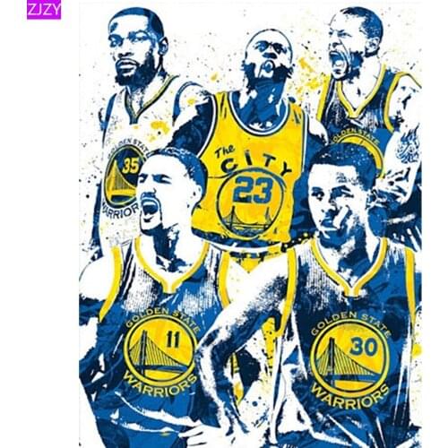 ZJZY New Diamond Painting "Basketball Star" Diamond Embroidered Diamond Mosaic Rhinestone Resin Round Diamond Cross Stitch LY840