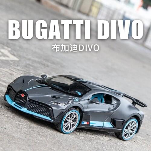 New Bugatti Supercar 1:24 Alloy Car Model Can Open Door Collection Ornaments Boy Toy Car Simulation Sound And Light Car Model