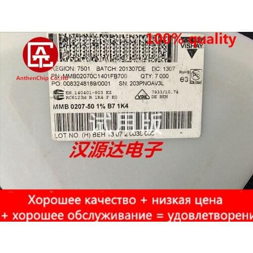 10pcs real orginal new SMD cylindrical color ring resistance 0207 1.4K 1% 50PPM 1W MMB02070C1401FB700