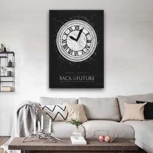 Back to the Future Black & White Classic Movie Posters Silk WALL Art Decor Painting