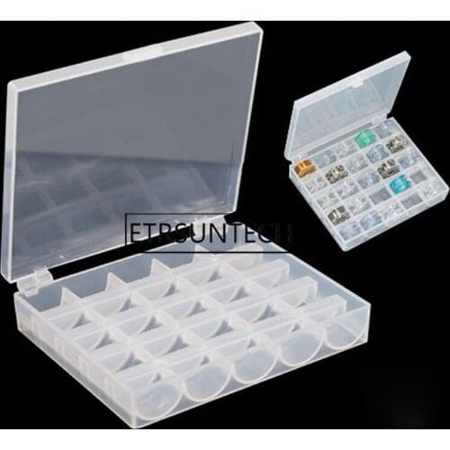 100pcs Plastic Empty Storage Box Transparent Sewing Bobbin Clear Sewing Organizer Case Holder Space Save Jewelry 25 Slot
