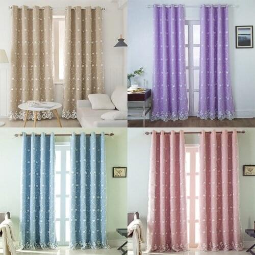 100% Polyester Solid Color Blackout Curtains With Milk Tulle For Living Room The Bedroom Best Home Decor