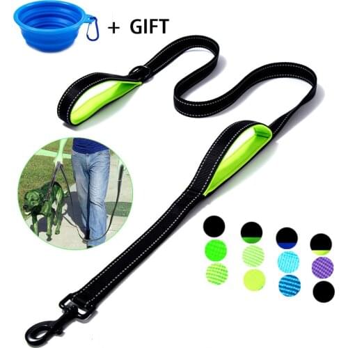 Dog Leashes Dual Handle Dog Training Leash Heavy Duty Double Handle Lead Greater Control Safety Training Leashes
