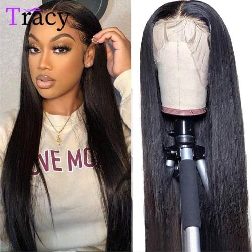 Straight Human Hair Wigs 4x4 Lace Closure Wig with Baby Hair Indian Pre-Plucked 13x4 HD Transparent Lace Front Human Hair Wigs