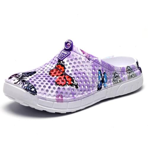 Summer Womens Slippers Slip 0n Clogs Shoes Quick Dry Beach Swimming Water Shoes Creative Butterfly Sandals