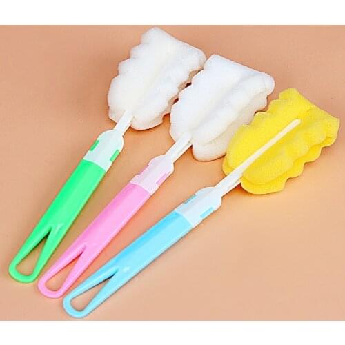 Sponge Bottle Cup Brush Glass Bottle Cleaning Removable Kitchen Glass Cleaning Brush Sponge Cup Brush Sponge 1/2/3/4 PCS