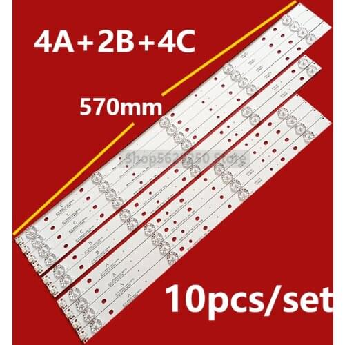 4A+2B+4C LED Backlight strip 5/4 lamps 3V/LED For AKAI 55'' TV AKTV551 JS-D-JP5520-A41EC B51EC C51EC (60416) MS-L0956