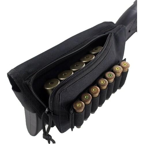 Tactical Rifle Cheek Rest Pouch Adjustable Butt Stock Rifle Cheek Rest Bullet Bag Holder Military Bullet Carrier Gun Accessories
