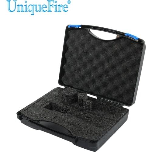 UniqueFire Universal Black Waterproof Anti Fall Plastic Storage Box For Flashlight Torch Lamp Battery Charger Case