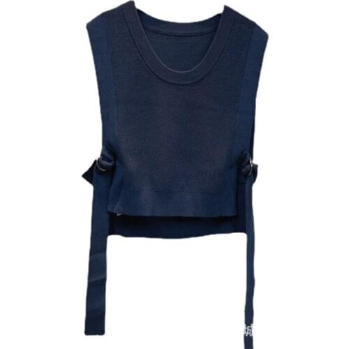 2021 New Autumn Casual Ladies Vest Solid Color High Quality Women Waistvest Round Neck Loose Fashion Elegant Female Gilet T618