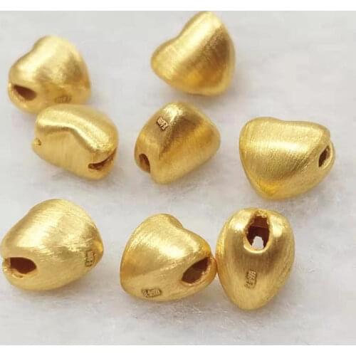 1pcs Best 24K Yellow Gold Pendant / 3D Wiredrawing Love Heart Pendant / 0.8g