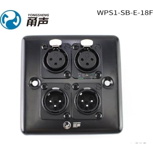 1Pcs Yongsheng WPS1-SB-E-18F two XLR male + two XLR female black stainless steel 86 panel DIY accessories