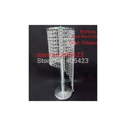 10pcs/lot wedding Acrylic crystal spiral table stand flower shelf centerpiece ,H69cm with bead(Not include flower)